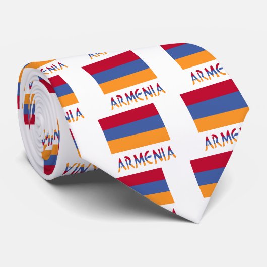 アルメニア国旗とアルメニア（国旗の色） ネクタイ (ロール)