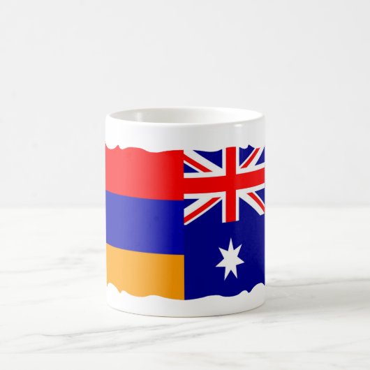 アルメニア国旗とオーストラリア国旗のコーヒーマグ コーヒーマグカップ (中央)