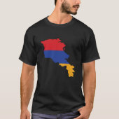 アルメニア国旗と国土の地図 Tシャツ (正面)