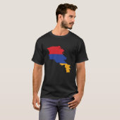 アルメニア国旗と国土の地図 Tシャツ (正面フル)