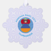 アルメニア国旗のエンジェルパーソナライズされた オーナメントカード (裏面)