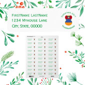 アルメニア国旗のクリスマスエンジェル差出人住所 ラベル