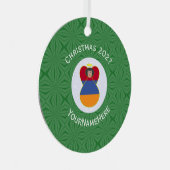 アルメニア国旗のクリスマスエンジェル年 メタルオーナメント (正面右)