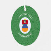 アルメニア国旗のクリスマスエンジェル年 メタルオーナメント (正面左)