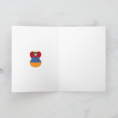 アルメニア国旗のクリスマスエンジェル折り畳みグリーティングカード カード (内部)