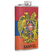 アルメニア国旗のコートオブアームズ名前をカスタムする フラスク (右)