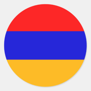 アルメニア国旗のステッカー ラウンドシール