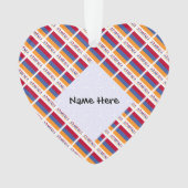 アルメニア国旗のタイル張りブラックパーソナライゼーション オーナメント (正面)