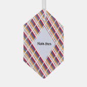 アルメニア国旗のタイル張りブラックパーソナライゼーション ガラスオーナメント (正面右)