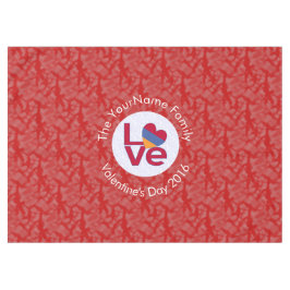 アルメニア国旗のハート紅色 テーブルクロス