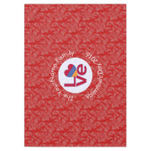 アルメニア国旗のハート紅色 テーブルクロス (正面)