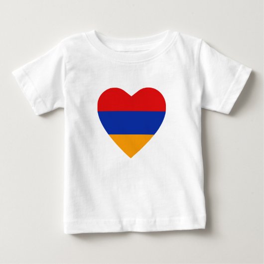 アルメニア国旗のハートTシャツ ベビーTシャツ (正面)