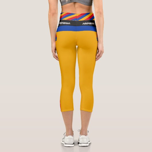 アルメニア国旗のファッション、フィットネス、スポーツC カプリレギンス (裏面)