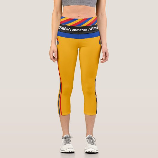 アルメニア国旗のファッション、フィットネス、スポーツC カプリレギンス (正面)