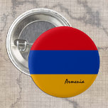 アルメニア国旗のボタン、愛国的なアルメニア国旗のファッション 缶バッジ<br><div class="desc">ボタン：アルメニアとアルメニア国旗 – 私の国、旅行、休日、国民の愛国者/スポーツファンを愛する</div>