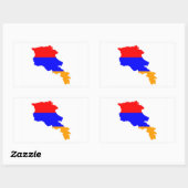 アルメニア国旗の地図の形の記号 長方形シール (シート)