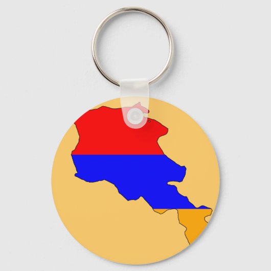 アルメニア国旗の地図 キーホルダー (正面)