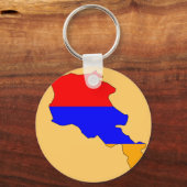 アルメニア国旗の地図 キーホルダー (正面)