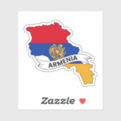 アルメニア国旗の地図 シール (シート)