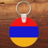 アルメニア国旗を持つキーチェーン キーホルダー (正面)