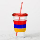 アルメニア国旗を持つ愛国的なアクリルタンブラー アクリルタンブラー (裏面)