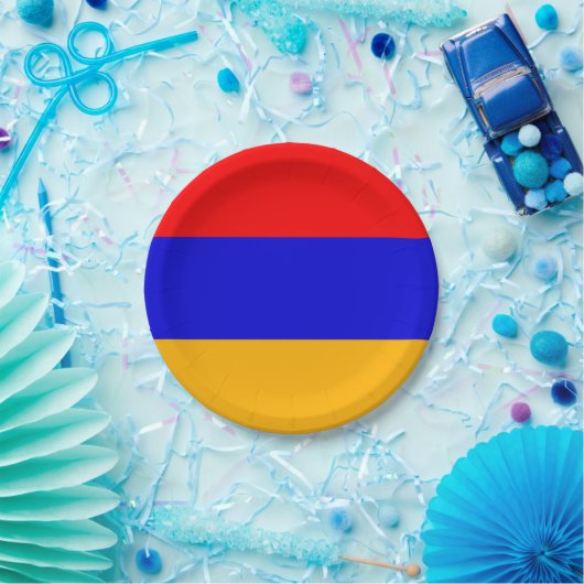 アルメニア国旗を持つ愛国的な紙プレート ペーパープレート (パーティー)