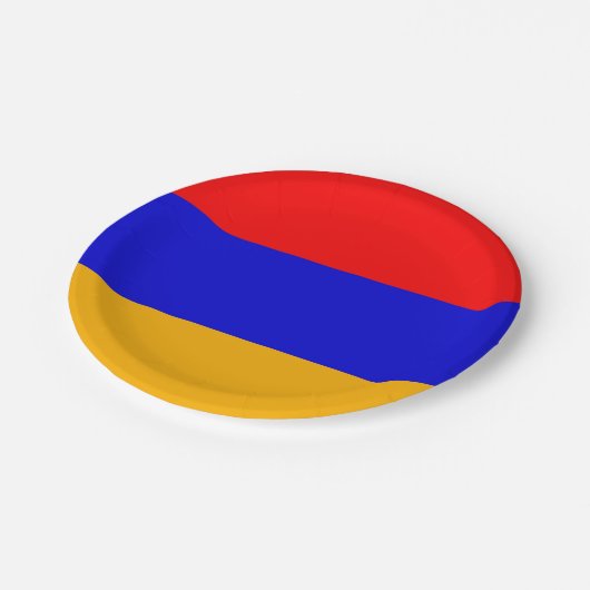 アルメニア国旗を持つ愛国的な紙プレート ペーパープレート (アングル)