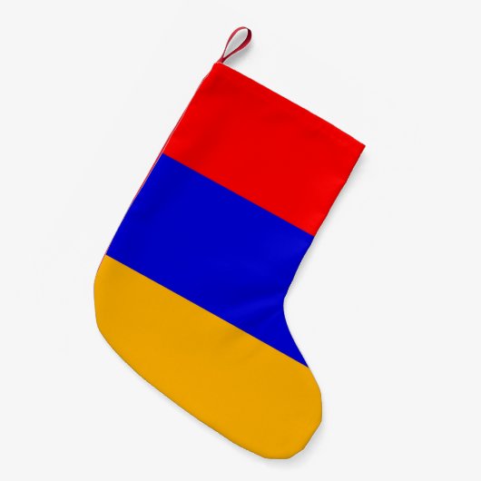 アルメニア国旗を掲げたクリスマスストッキング スモールクリスマスストッキング (正面 (吊り時))