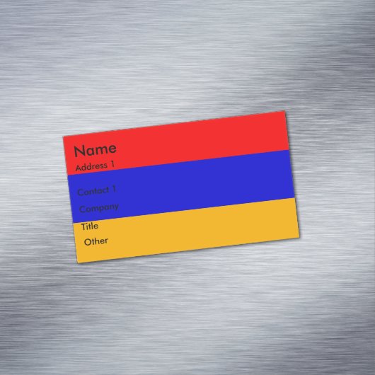 アルメニア国旗を掲げた名刺マグネット マグネット名刺 (インサイチュ)