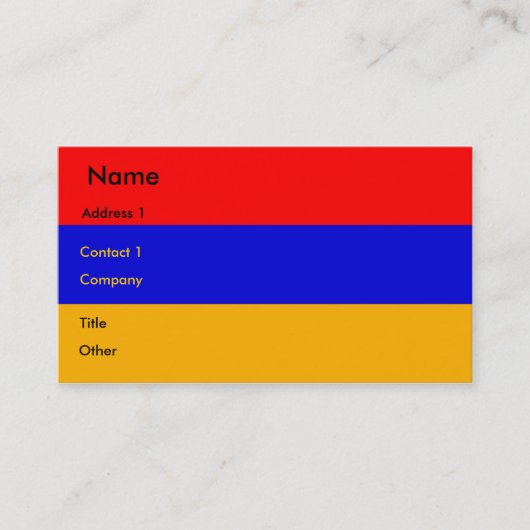 アルメニア国旗を掲げた名刺 名刺 (正面)