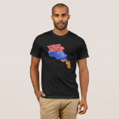 アルメニア国旗カラーマップTシャツ Tシャツ (正面フル)