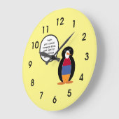 アルメニア国旗トーキングペンギン ラージ壁時計 (傾斜)