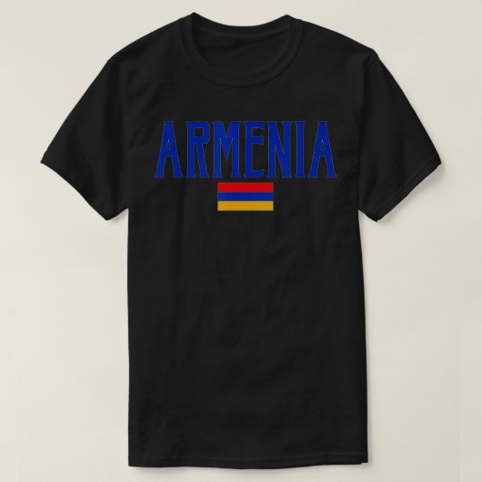 アルメニア国旗ヴィンテージブルーテット Tシャツ (デザイン正面)