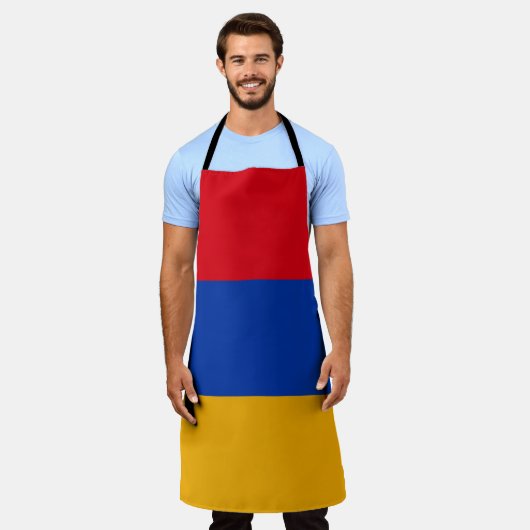 アルメニア国旗 エプロン (着用した状態)