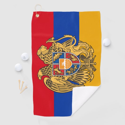 アルメニア国旗、エンブレム&アルメニアのゴルフ/スポーツ ゴルフタオル (インサイチュ)