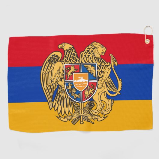 アルメニア国旗、エンブレム&アルメニアのゴルフ/スポーツ ゴルフタオル (横)