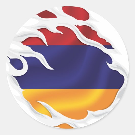 アルメニア国旗 ラウンドシール (正面)