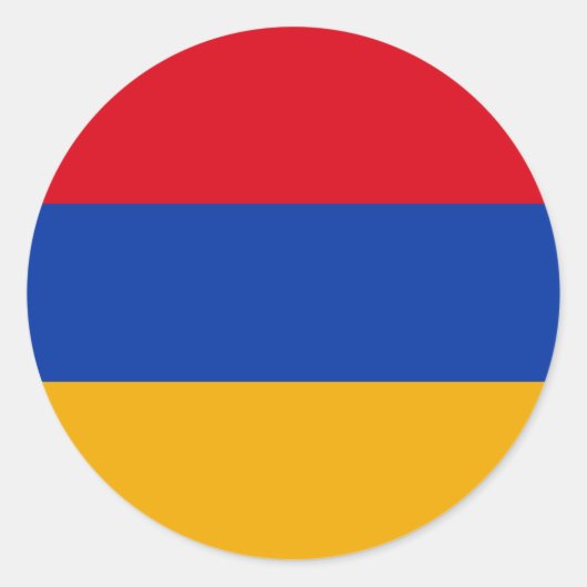 アルメニア国旗 ラウンドシール (正面)