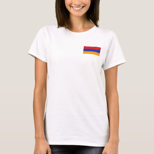 アルメニア国旗+地図Tシャツ Tシャツ (正面)