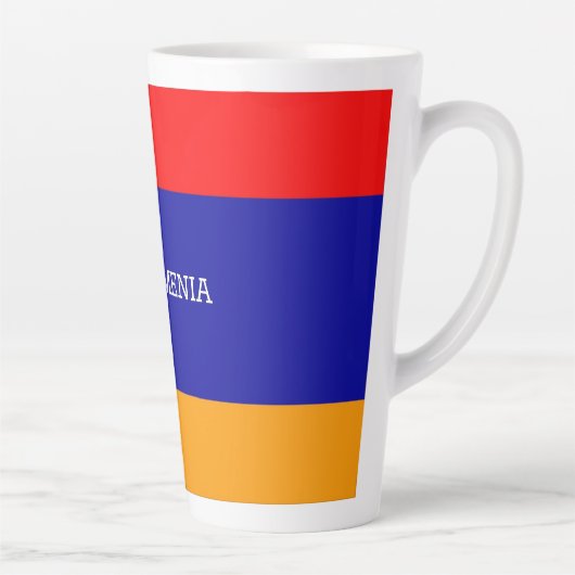 アルメニア国旗：私はアルメニアを愛している。 カフェラテマグ (右)