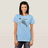 アルメニア地図+国旗+タイトルTシャツ Tシャツ (正面フル)