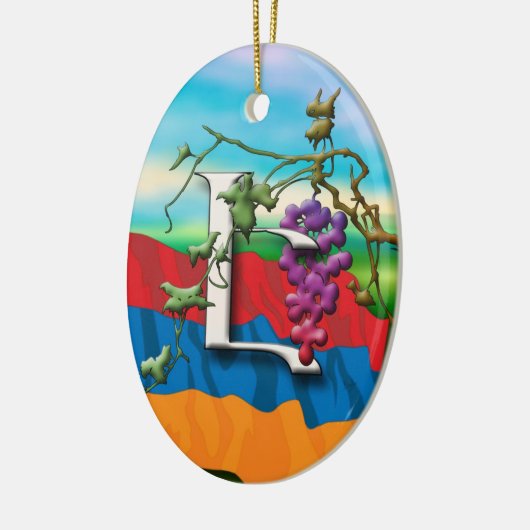 アルメニア文字のイニシャルのEの」オーナメント セラミックオーナメント (左)