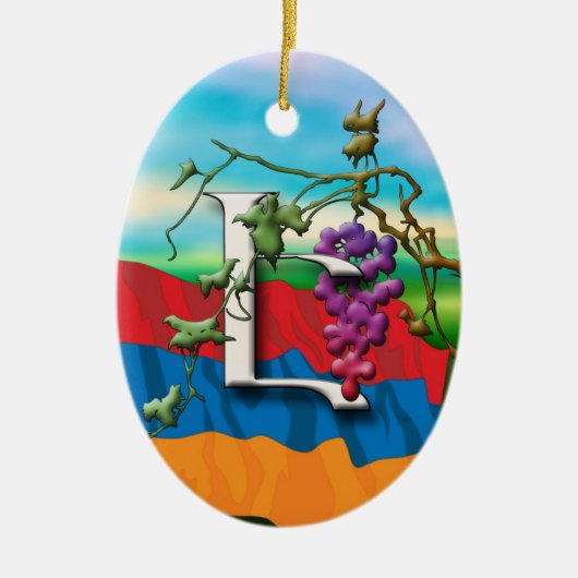 アルメニア文字のイニシャルのEの」オーナメント セラミックオーナメント (正面)