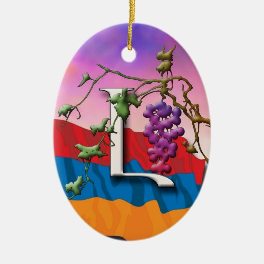 アルメニア文字のイニシャルのLyunの」オーナメント セラミックオーナメント (正面)