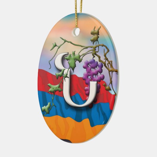 アルメニア文字のイニシャルのNooの」オーナメント セラミックオーナメント (左)