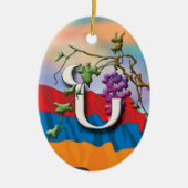 アルメニア文字のイニシャルのNooの」オーナメント セラミックオーナメント (正面)