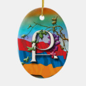 アルメニア文字のイニシャルのQeの」オーナメント セラミックオーナメント (正面)