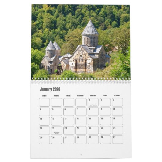 アルメニア暦 カレンダー (1月 2026)