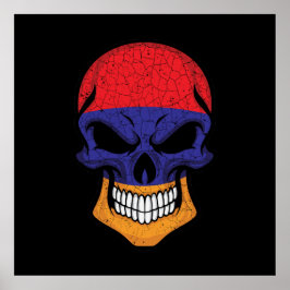 アルメニア笑顔スカル国旗 ポスター