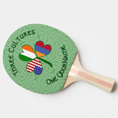 アルメニア系アイリッシュアメリカンシャムロックパーソナライズされた国旗 卓球ラケット (横)